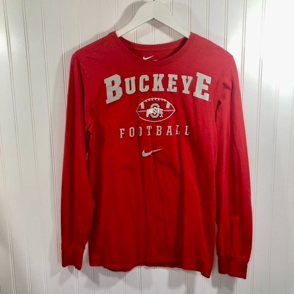 SOLD! Ⓜ️Nike Men's The Ohio State Buckeyes Retro Pack Long Sleeve Tee Sz S - Picture 1 of 10